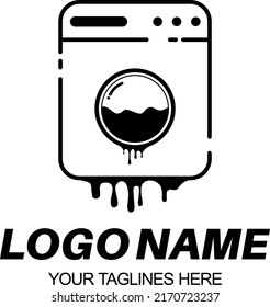 The laundry machine design illustration logo can be used for your laundry business so that it becomes very interesting to look at and will have a characteristic and look elegant, modern and contempora