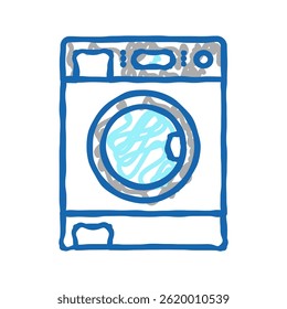 laundry machine doodle icon sketch vector. laundry machine sign. isolated symbol illustration