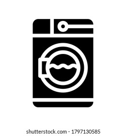 laundry machine glyph icon vector. laundry machine sign. isolated contour symbol black illustration
