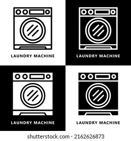 Laundry Machine Icon Cartoon. Washing Machine Symbol Vector Logo

