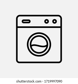 Laundry machine icon designed in a line style, editable stroke