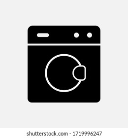 Laundry machine icon designed in a solid style