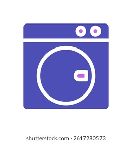 Laundry Machine Icon, Graphic Flat Style Symbol