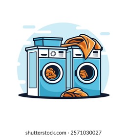 Laundry Machine Illustration Perfect for Clean Design Concepts