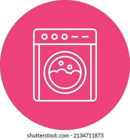 Imagen vectorial de icono de círculo de línea de la máquina de lanzamiento. También se puede usar para aplicaciones web, aplicaciones móviles y medios impresos.