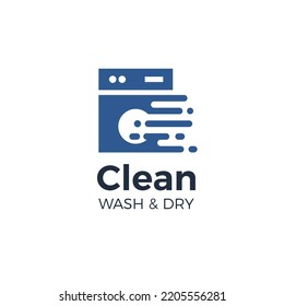 Laundry Machine Logo Icon Vector. Washing Machine Logo Identity for Branding, Business, Wash, Fasion and Laundry logo