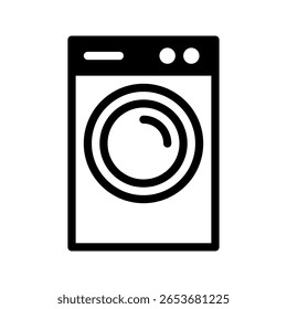 Laundry Machine Solid Icon. Editable Stroke. Can be used for website UI and mobile apps.
