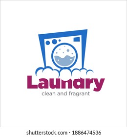 laundry machine for wash service logo designs fast and clean