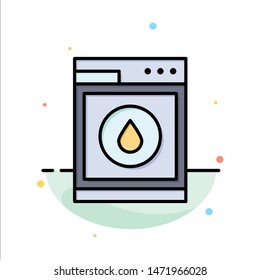 Laundry, Machine, Washing, Robot Abstract Flat Color Icon Template