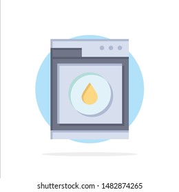 Laundry, Machine, Washing, Robot Abstract Circle Background Flat color Icon