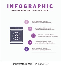 Laundry, Machine, Washing, Robot Infographics Presentation Template. 5 Steps Presentation