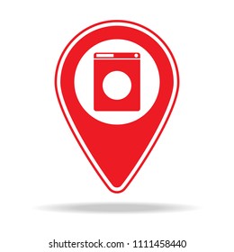 laundry map pin icon. Element of warning navigation pin icon for mobile concept and web apps. Detailed laundry map pin icon can be used for web and mobile on white background
