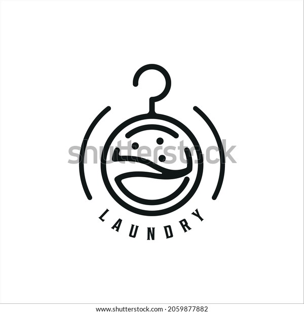 Laundry Minimalist Line Art Logo Simple Stock Vector (Royalty Free ...