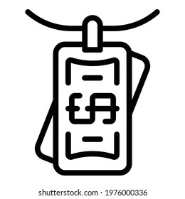 Laundry money cash icon. Outline Laundry money cash vector icon for web design isolated on white background