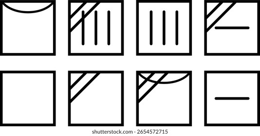 Laundry natural drying line icon symbols