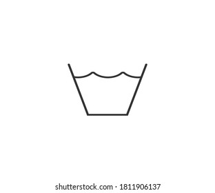 Lavandería, lavado normal, icono de lavado. Ilustración vectorial, diseño plano.
