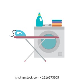 Laundry objetcts icons. Laundry service at home - Vector