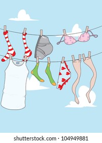 Laundry on a Clothesline