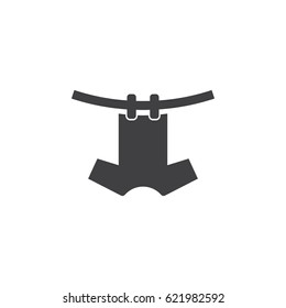 Laundry on a Rope icon on the white background