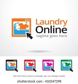 Laundry Online Logo Template Design Vector Design 