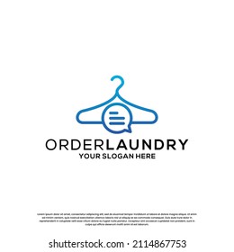 Diseño del logotipo de pedido de lavandería con combinación creativa
