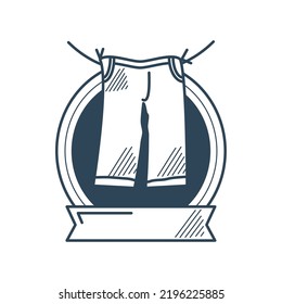laundry pants icon isolated flat