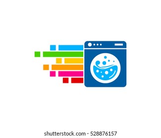 Laundry Pixel Logo Design Template
