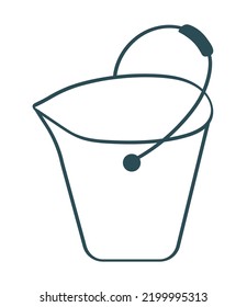 Laundry Plastic Bucket Icon Isolated