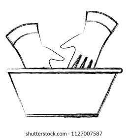 laundry plastic pot with water