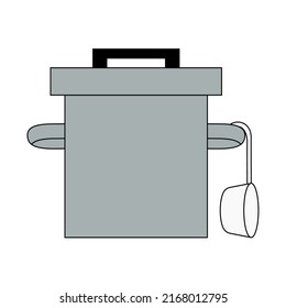 Laundry powder box pictogram vector illustration.