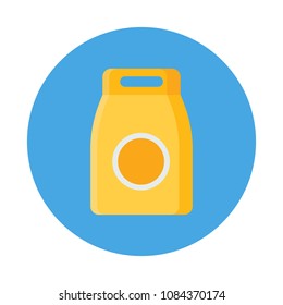 laundry powder flat icon isolated on green background. Simple washing powder sign symbol in flat style. Cleaning and washing Vector illustration for web and mobile design.