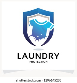 Laundry Protection Logo Design Template Inspiration