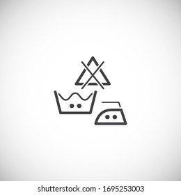 Wäscheservice Symbol auf dem Hintergrund für Grafik- und Webdesign. Symbol für kreatives Illustrationskonzept für Web- oder mobile App.