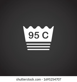 Icono relacionado con la lavandería en segundo plano para diseño gráfico y web. Símbolo de concepto de ilustración creativa para aplicación web o móvil.