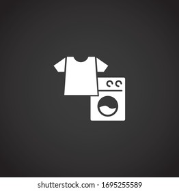 Icono relacionado con la lavandería en segundo plano para diseño gráfico y web. Símbolo de concepto de ilustración creativa para aplicación web o móvil.