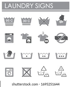 Laundry related icons set on background for graphic and web design. Creative illustration concept symbol for web or mobile app.