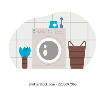 laundry room flat interiors scene