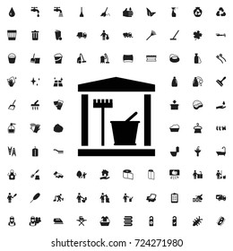 Laundry room icon. set of filled cleaning icons.