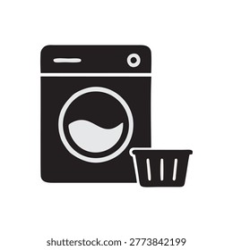 Laundry room icon symbol representing washing, drying, and household cleaning activities. Clean and simple design featuring washing machine elements, suitable for signage, apps, UI
UX, laundromats, hotels, apartments, and home service platforms. Minimal, modern pictogram isolated on background for easy recognition and universal use.