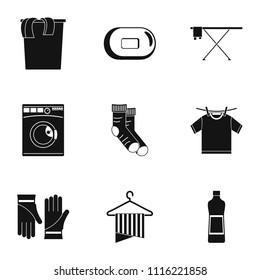 Laundry room icons set. Simple set of 9 laundry room vector icons for web isolated on white background
