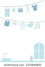 Laundry Laundry room illustration material