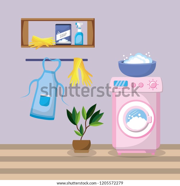 Laundry Room Interior Stock Vector Royalty Free 1205572279 Shutterstock 2027