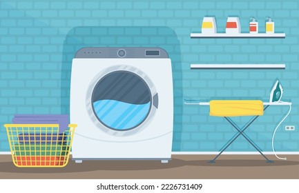 laundry room with iron scene
