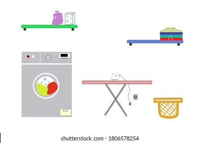 laundry room and ironing board