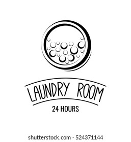 Laundry Room label and badge. Vector Illustration Isolated On White Background