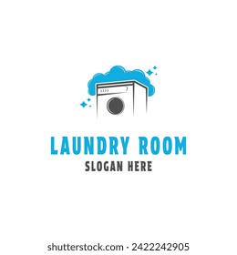 Laundry room logo design concept idea