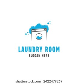 Laundry room logo design concept idea