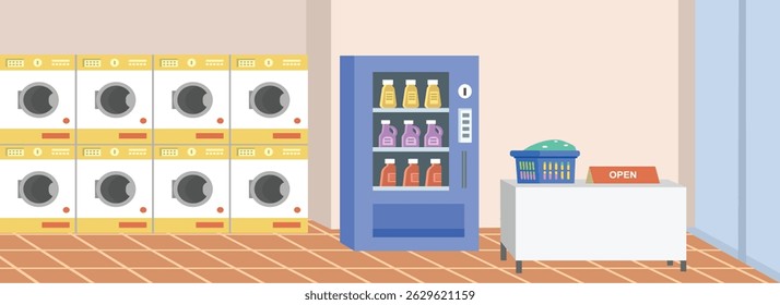 Laundry room. Washing clothes services. Vending machine. Washing machine. Laundry room. Chores.