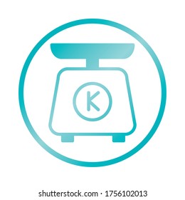 laundry scale icon over white background, line style, vector illustration