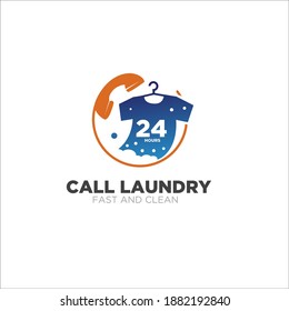 servicio de lavandería diseños de logotipo 24 horas sencillos y modernos